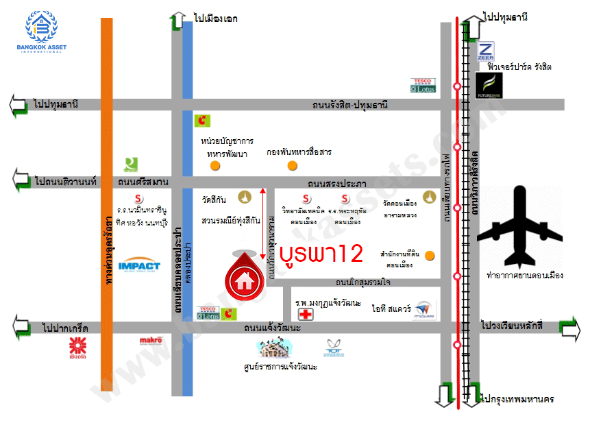บ้านมือสองตกแต่งใหม่ ม.บูรพา12 ดอนเมือง บ้านเดี่ยว เนื้อที่ 50 ตร.ว. ฟังก์ชัน 4 ห้องนอน 2 ห้องน้ำ จอดรถได้ 2 คัน บนทำเลดีที่สุด ใกล้สนามบินดอนเมือง ทางด่วน "ศรีสมาน" และรถไฟฟ้าสายสีแดง "สถานีดอนเมือง"